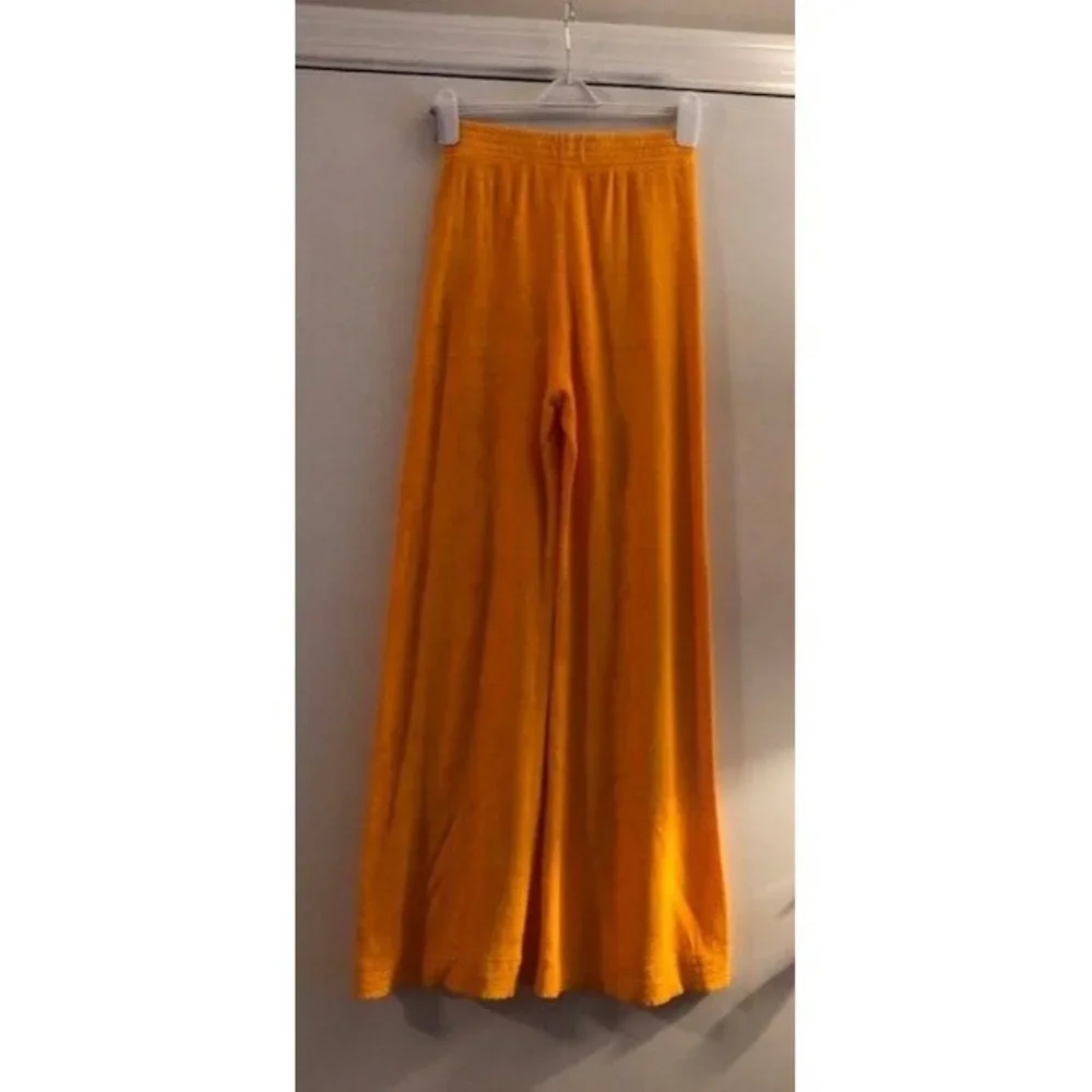 NWT SIMON MILLER GOLDEN YELLOW RETRO LOA WIDE LEG TERRY CLOTH PANTS SIZE SMALL - Picture 9 of 11